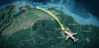 Avião que já foi usado por Maduro viaja para fronteira com o Brasil