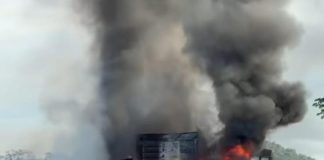 Colisão entre duas carretas provoca incêndio na BR-364 entre Ariquemes e Jaru; motoristas sobrevivem