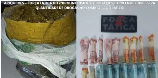 Força Tática do 7º BPM intensifica combate ao tráfico e apreende mais de 3 kg de drogas em Ariquemes