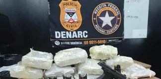 Operação brasil contra o crime organizado: polícia civil e receita federal apreendem drogas e arma em Ji-paraná
